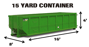 15 yard roll-off dumpster size