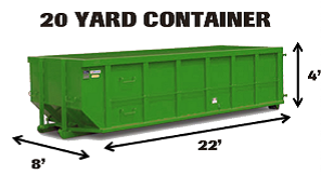 20 yard roll-off dumpster size