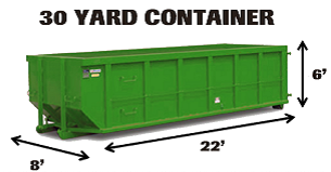 30 yard roll-off dumpster size